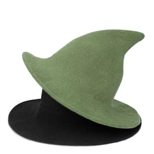 Voilipex Womens Wool Felt Witch Hat Modern Halloween Costume Knitted Wizard H...