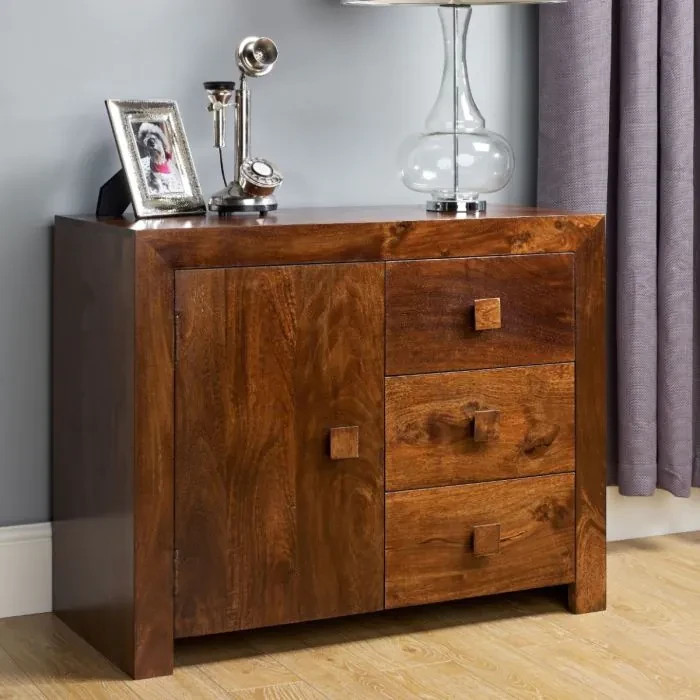 SOLID MANGO WOOD DAKOTA 96CM SIDEBOARD NEW INDIAN FURNITURE
