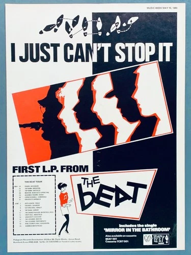 THE English BEAT 1980 POSTER ADVERT I JUST CAN'T STOP IT Two 2 Tone  Ska