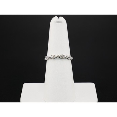 14K Gold Diamond Marquise Station Ring