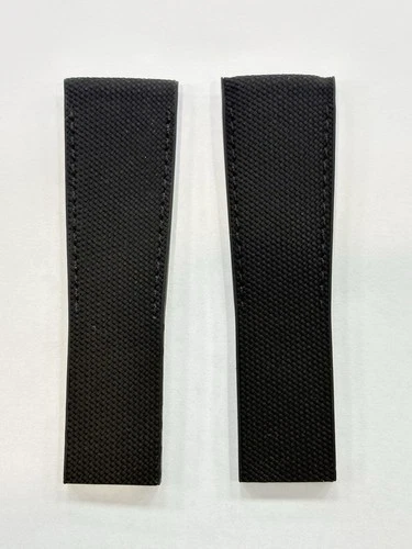 NEW Breitling 264s Hurricane Military Black Canvas & Rubber Strap Band 24-20mm