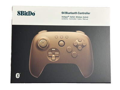 8BitDo 64 Controller Funtastic Limited Editions GOLD IN HAND ANALOG SWITCH WINDO