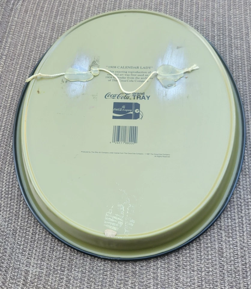 Vintage 1987 Coca-Cola Tray "1908 Calendar Lady" - Image 2 of 2