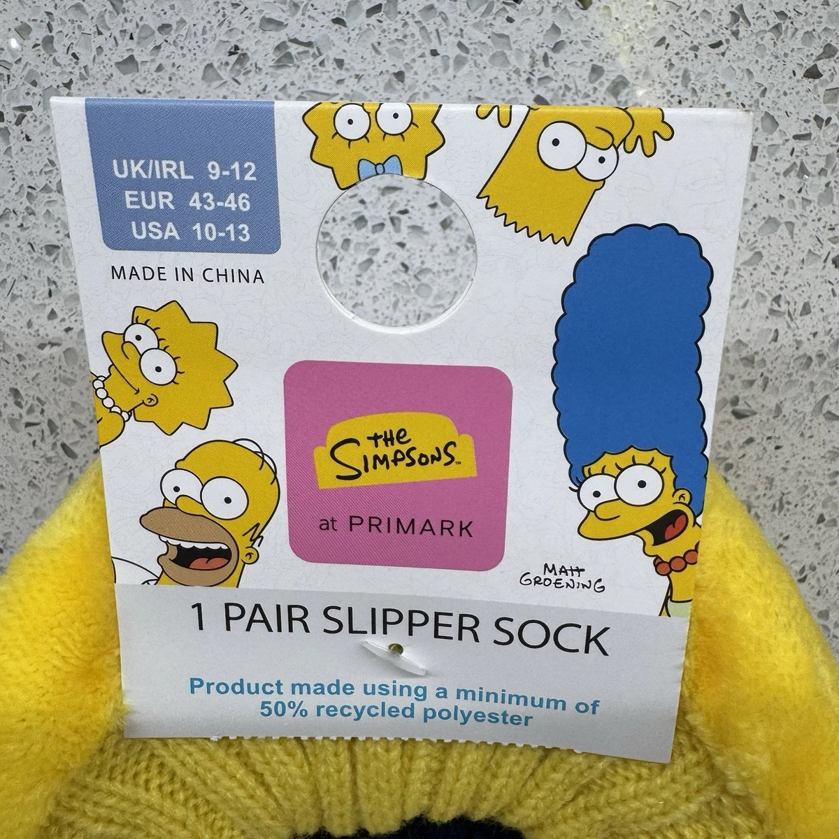 Calcetines antideslizantes Primark Los Simpson Homer amarillos para hombre Reino Unido 9-12
