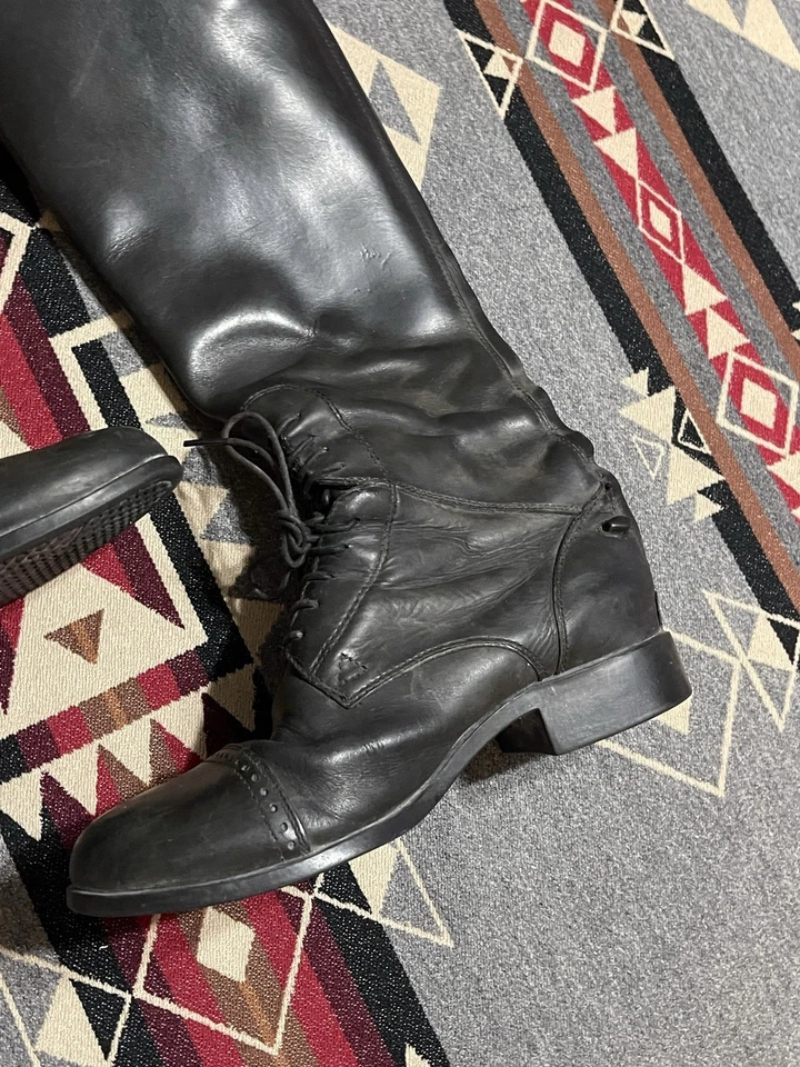 ARIAT CHALLENGE FIELD RIDING BOOTS 55201 Womens 7US EQUESTRIAN BLACK FULL ZIP - Image 4 of 4