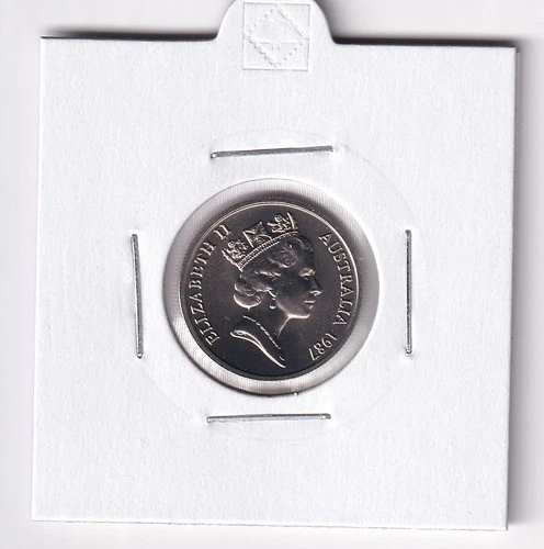 AUSTRALIAN: 1987  5 CENT UNC  COIN IN 2X2 HOLDER #2493