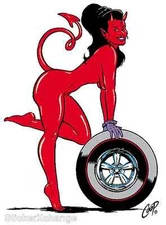 Wheel Girl STICKER Decal Poster Artist Coop CP15-Z LARGE SIZE Roth Like
