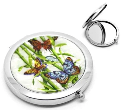 CKB LTD Kleiner Taschenspiegel kompakt klappbar Schmetterling Make-up Kosmetik Handtasche Werkzeug
