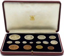 Coin Silver Specimen 15 Coin 1937 Maundy Money Crown - Farthing Boxed REF F