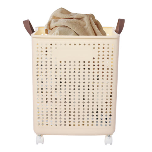 66lbs Collapsible Laundry Hamper Foldable Rolling Laundry Basket With Wheels - Picture 5 of 13