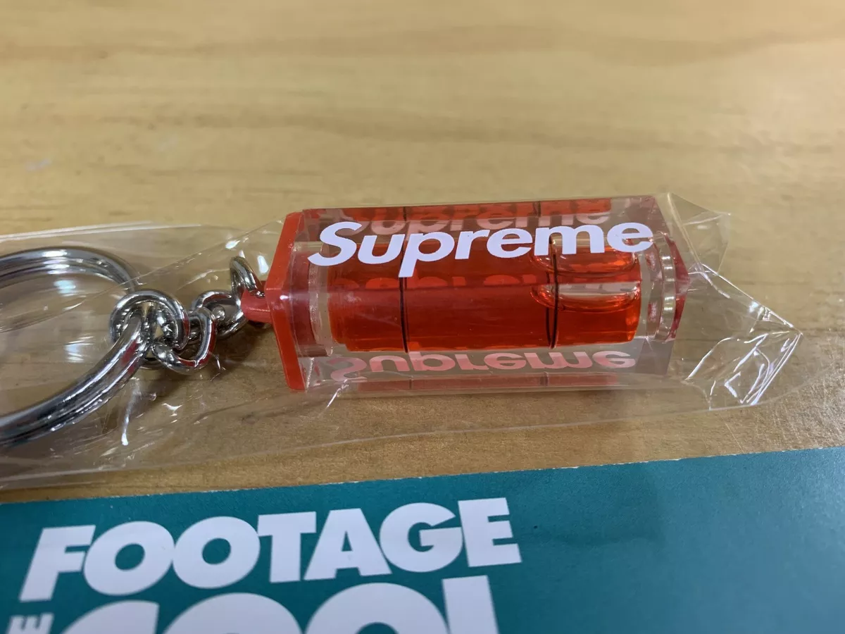 2018 FW18 SUPREME LEVEL KEYCHAIN CLEAR RED WHITE BOX LOGO NEW eBay