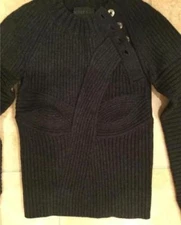 Derek Lam Grey Wool Ribbed Sweater Size P