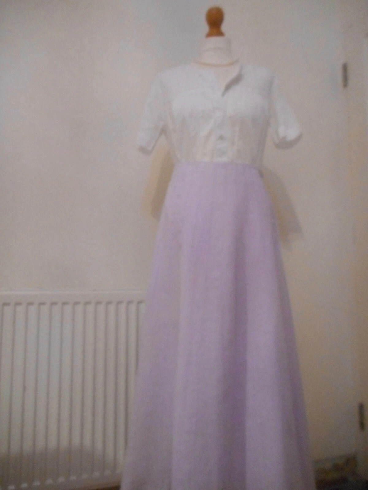 Kaliko Purple A-Line Skirt 100% Linen Fully Lined With Frill Petticoat Size 12