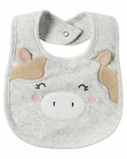 NWT - Carter's Baby Girl Water Resistant Teething Bib Cute Cow 