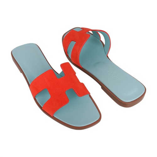 Hermes Sandal Flat Oran Rose Sorbet Doblis (Suede) 39 / 9 New w/ Box - Picture 5 of 7