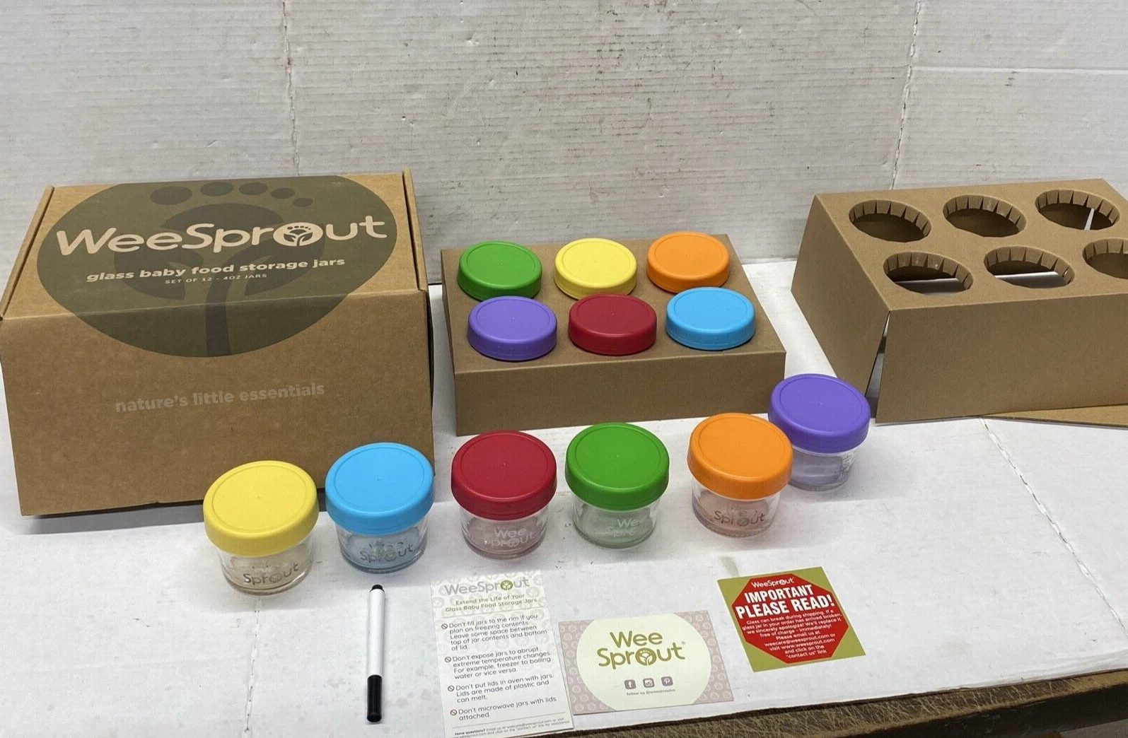 WEE Sprout Glass Baby Food Storage Jars 4 oz SLC-369
Opens in a new window or tab