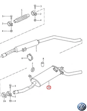 Original Volkswagen 871253609 muffler Polo II Coupe 1992 - 1990 86C_80