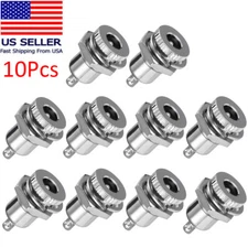 10Pcs Female DC Power Jack Plug 5.5 x 2.1mm Panel Mount Socket Connector Adapter
