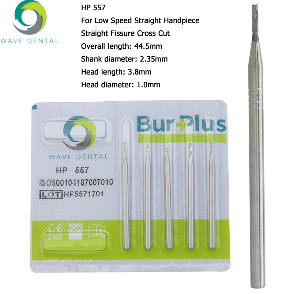WAVE Dental Carbide Burs HP Surgical Burs Low Speed Straight Handpiece 557 703L - Image 4 of 4