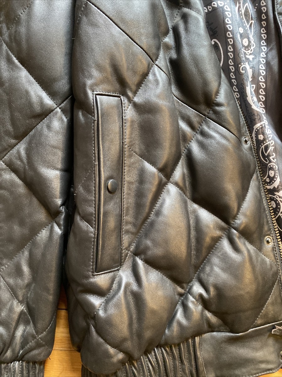 Analog Leather Down Jacket 77 Burton Rare Coat Quilted XL Analog Leather Down Jacket 77 Burton Rare Coat Quilted XL