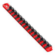 Ernst 8415 13 Socket Organizer With 14 Twist Lock Clips - Red - 38