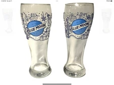 Blue Moon Holiday 16 oz Pilsner Glass | Set of Two (2) | New & Free Shipping