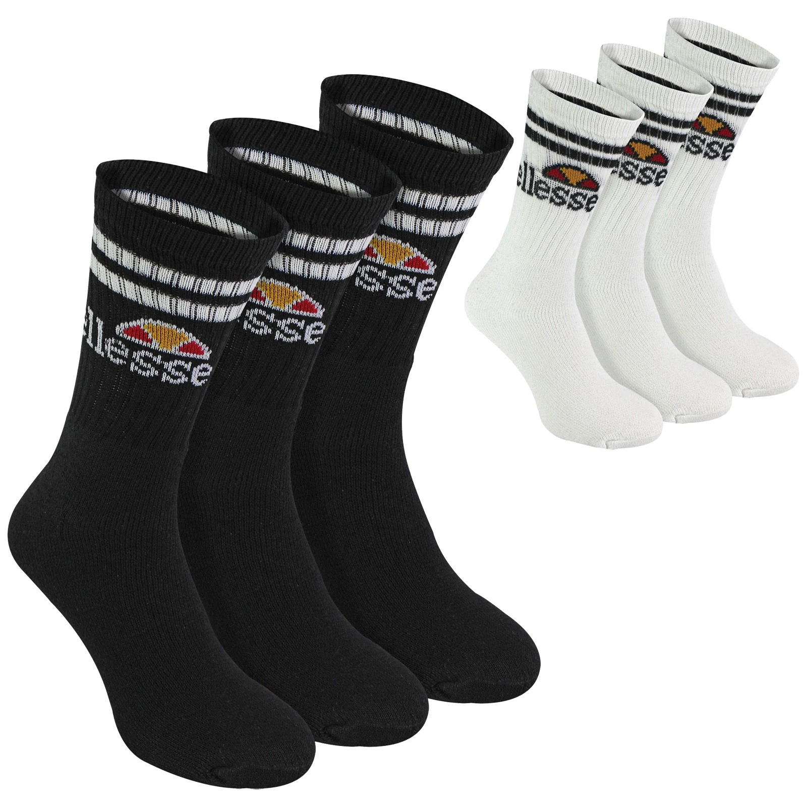 Mens Sport Socks by Ellese - 3 Pack Cotton Rich Vulloni Jacquard Logo