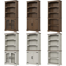 70" Tall Farmhouse Bookcase,510LBS Heavy Duty Storage Bookshelf for Living Room