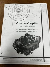 COPY Aug. 1, 1968 Chris Craft Manual 185, 210 HP Engines Model 283F / 327F
