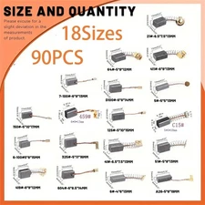 90PC Electric Motor Carbon Brushes 18 Sizes Replacement Repair Power Tool Part