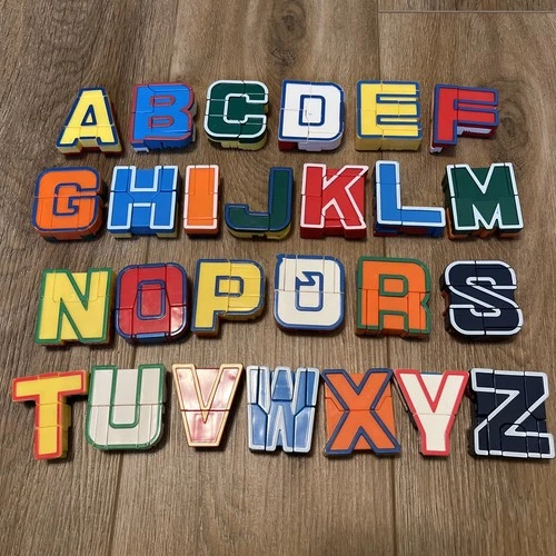 VINTAGE 1985 ALPHA BOTS COMPLETE ALPHABET SET OF 26 TRANSFORMING ROBOTS LEARNING