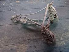 Early Antique Motorcycle Springer Seat Frame Leather Saddle Mesinger Troxel ?