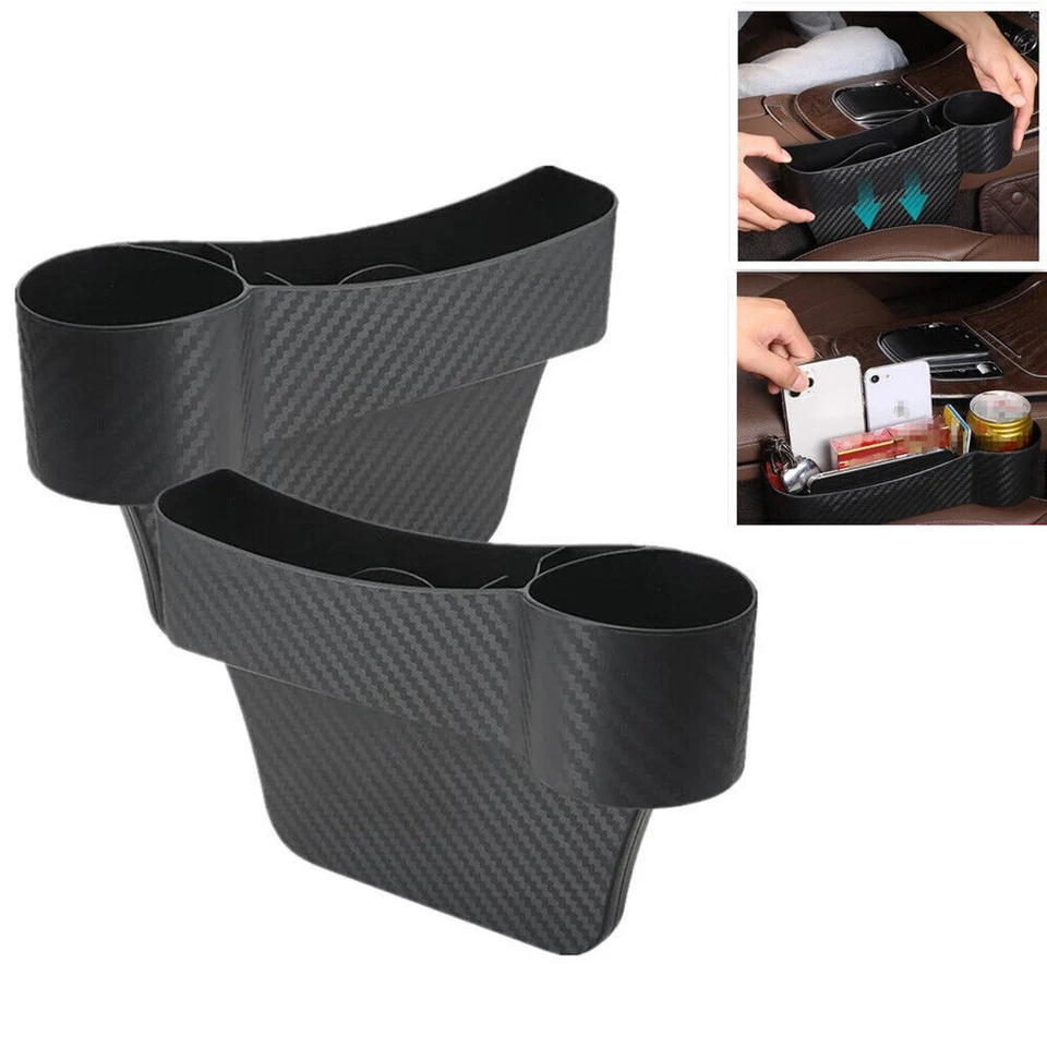 2PCS Car Seat Side Storage Box Catch Organizer Pocket Holder Plug-in Storage Box - Image 2 of 4
