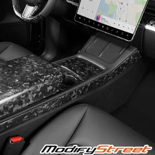 For 17-23 TESLA Model 3/Y Centre Console Side Panel Carbon Fiber Matte Black