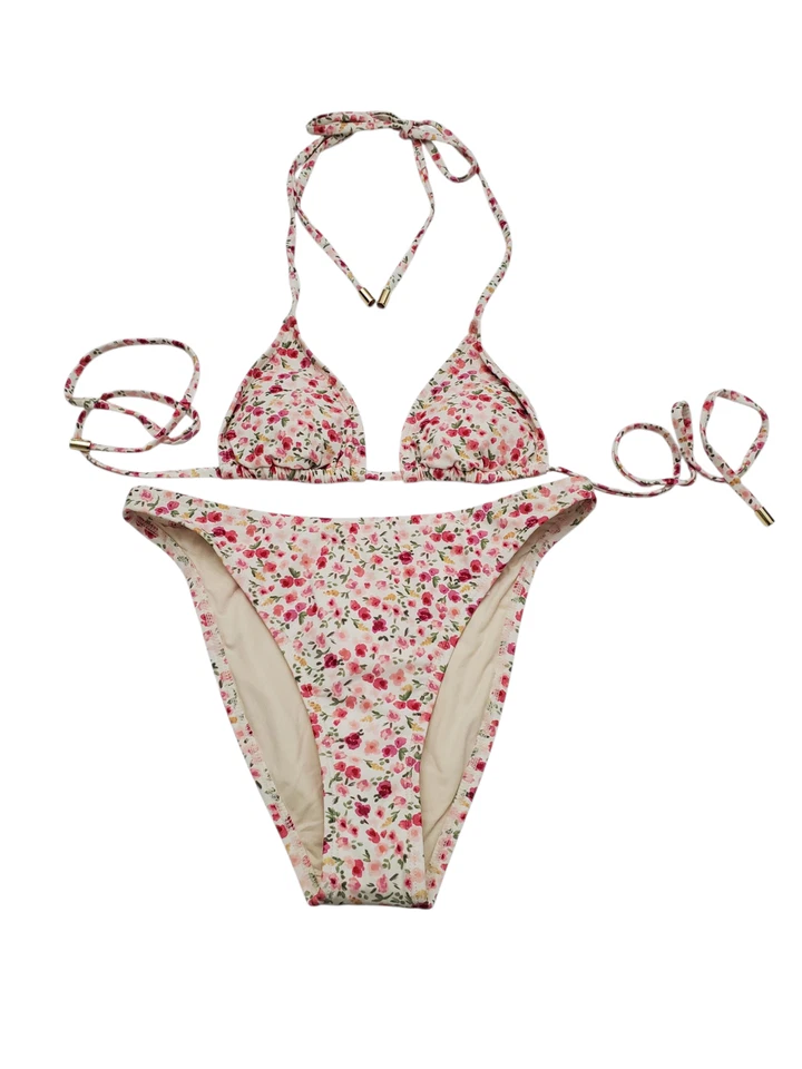 Peony Rosie Women’s Floral String Bikini Set Two Piece Swimsuit Triangle Top XS - Image 4 of 4