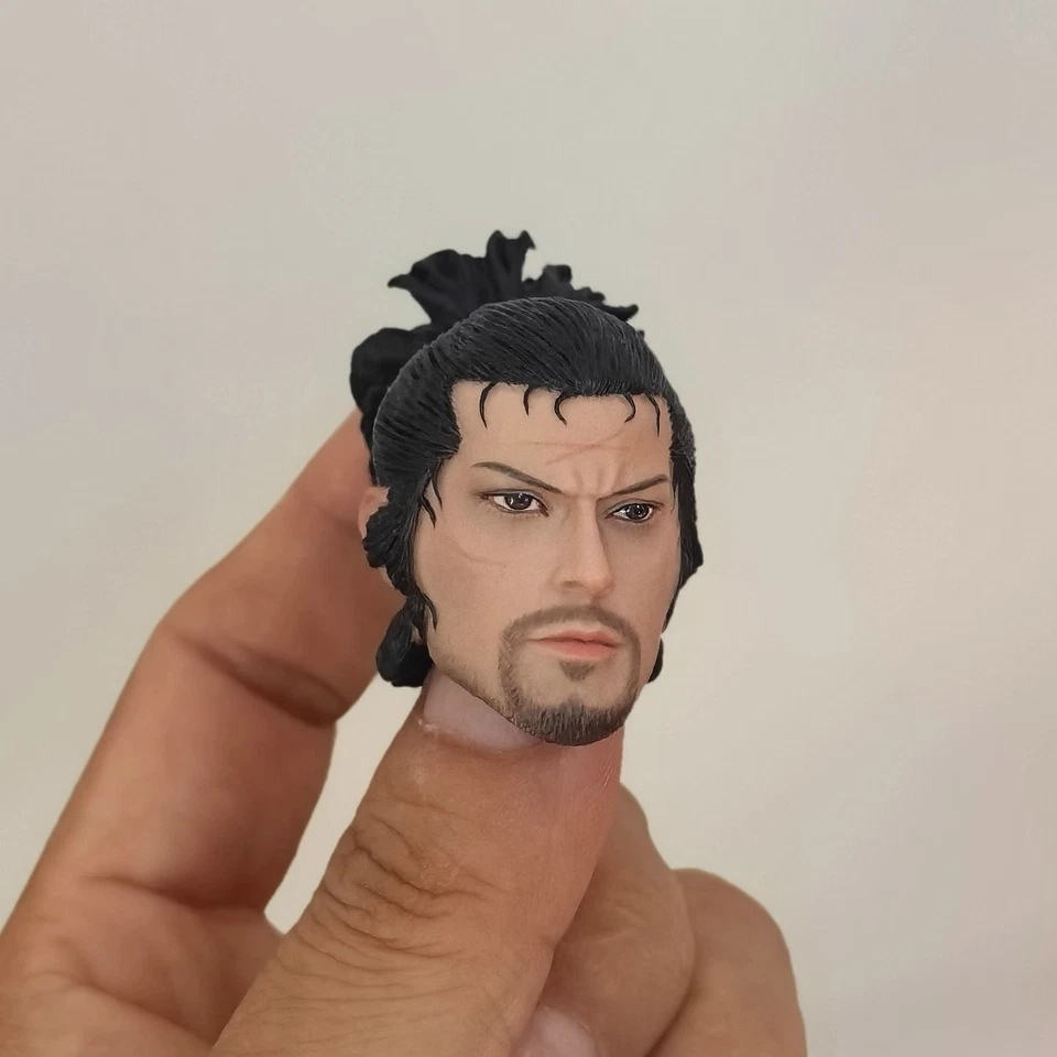 Cabeza masculina samurai japonesa escala 1/6 esculpida para cuerpo de figura de acción TBL de 12" PH Foto 2 de 4