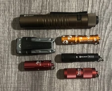 Lot of 6 Olight I3E EOS M1T Raider Plus I1R2 Pro ITHX Nitecore Flashlight Read