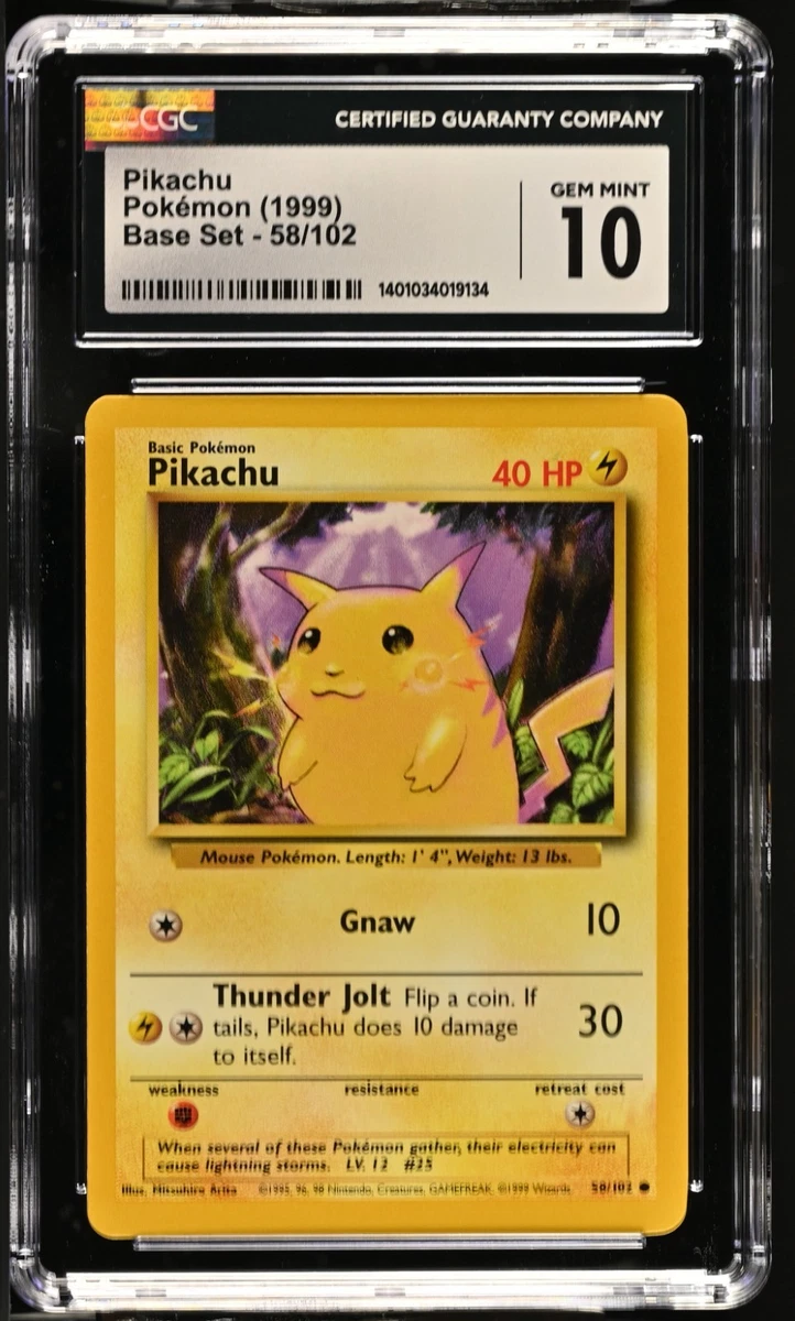 Pokémon TCG Base Set Pikachu Grade 10 Individual Collectible Card