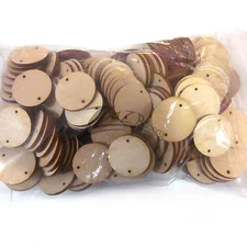 (100) 1-1/4"x1/8" Wooden Circles DISCOUNTED Disc 2mm 2 hole Flat Hard wood 1.25"