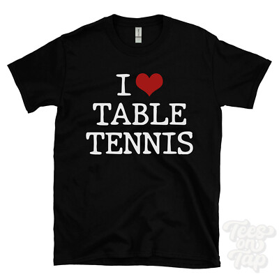I LOVE TISCHTENNIS T-SHIRT Herz Spieler Sportler Schnellspin Rallye Small