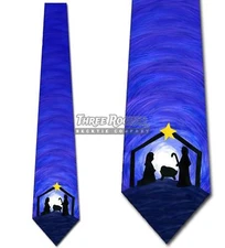 Modern Nativity Scene Manger Tie Men's Religious Neck Ties Brand New