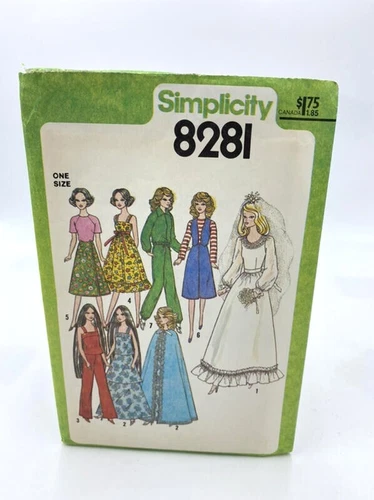 NEW Simplicity 8281 11.5" 12.5" Doll Clothing Sewing Pattern Vintage Wardrobe
