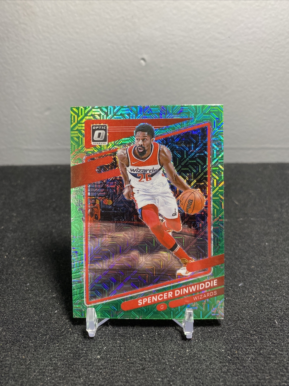 2021-22 Donruss Optic Choice Dragon Prizm Spencer Dinwiddie Card #54
