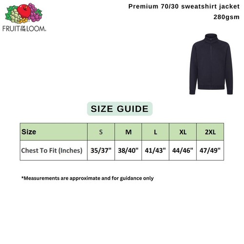 Fruit Of The Loom Sudadera Chaqueta Para Hombre Premium Cremallera Completa Sudadera Top Jersey - Imagen 2 de 15