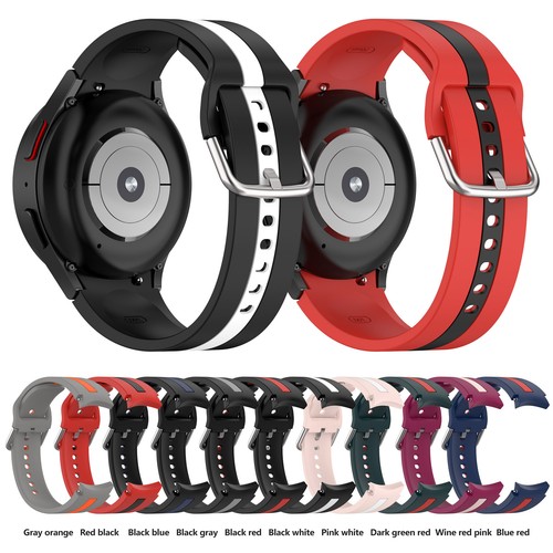 For Samsung Galaxy Watch 4/4classic/5/5pro 40/45mm Silicone Strap Two-color Band - 第 1/32 張圖片