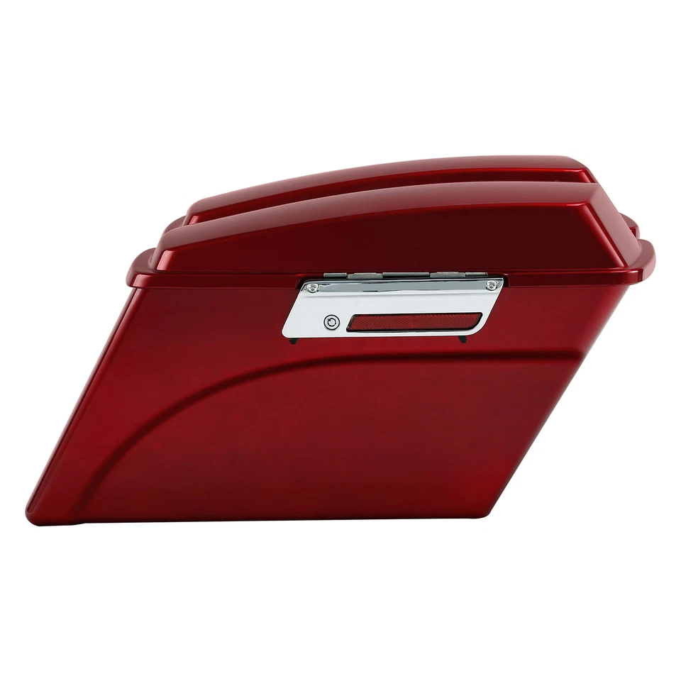 Alforjas rígidas rojas y soporte de conversión apto para Harley Softail Deluxe 1984-2017 Foto 2 de 4