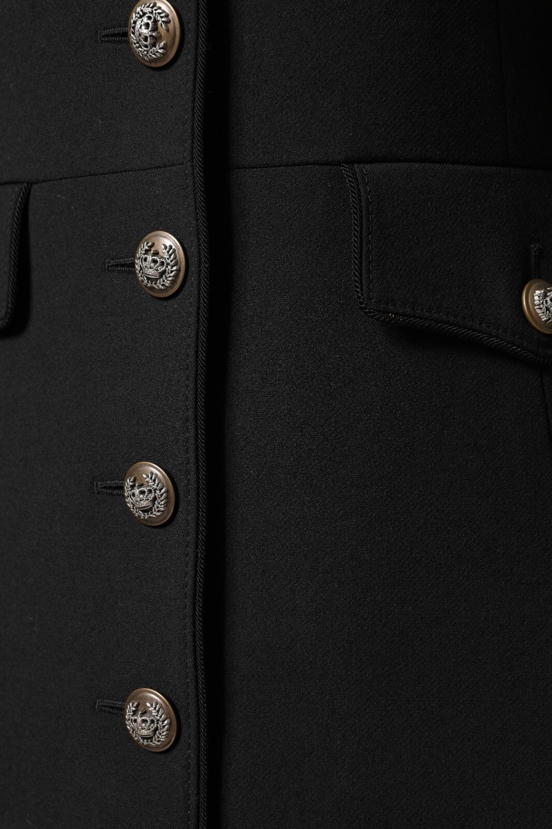 DOLCE & GABBANA Jacket Black Single Breasted Trench Coat