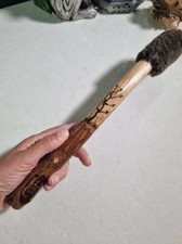 Hawthorn tree Shamanic Drumbeater Pagan Shaman healing drumming fux fur top .