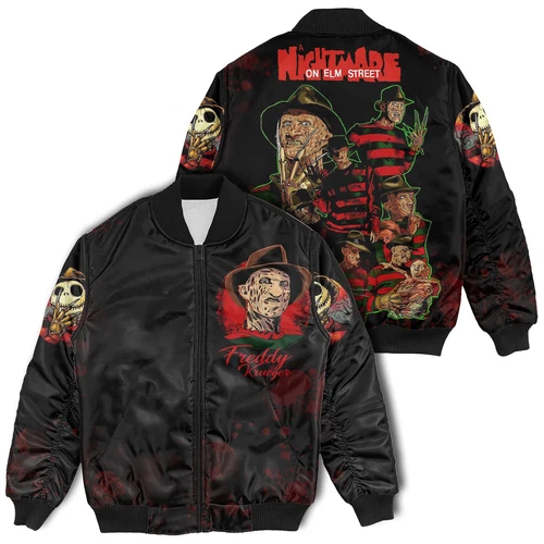 Nightmare On Elm Street Freddy Krueger Horror Killer Bomber Jacket image 2