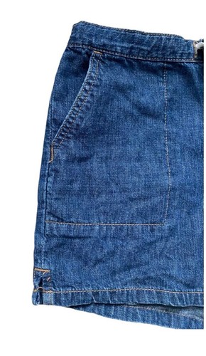 GAP Kids Blue Denim Side Pocket Back Pocket Drawstring Shorts Size Age 12 - Picture 2 of 6